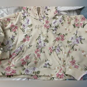 Gap × LoveShackFancy Floral Cropped Logo Hoodie
